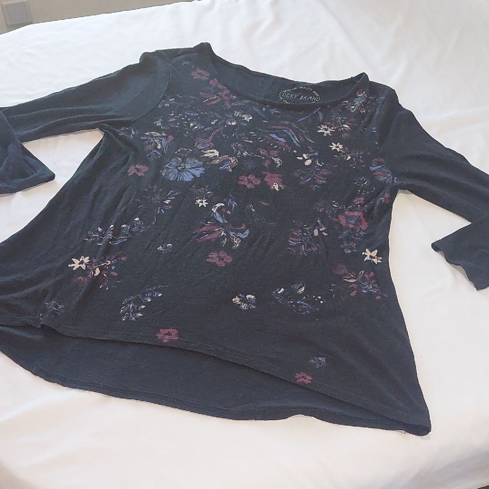 Lucky Brand Navy Floral Long-Sleeve Tee